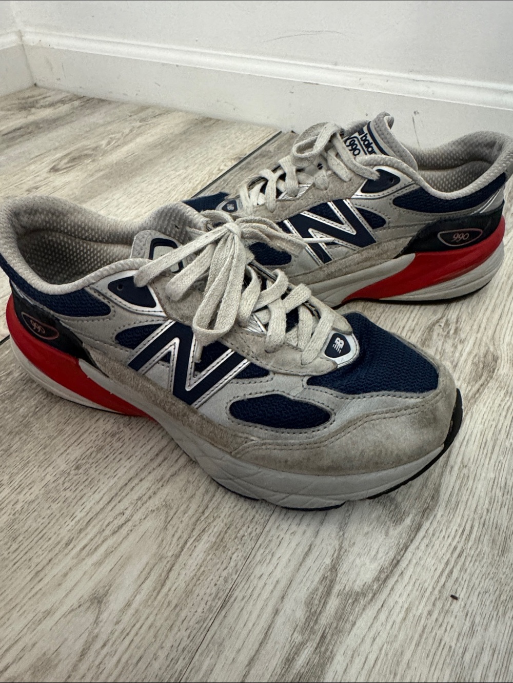 New Balance Kids Sneakers in Navy, Gray and Red